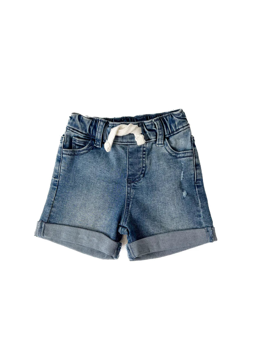 ROLLED DENIM SHORT